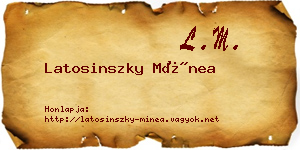 Latosinszky Mínea névjegykártya